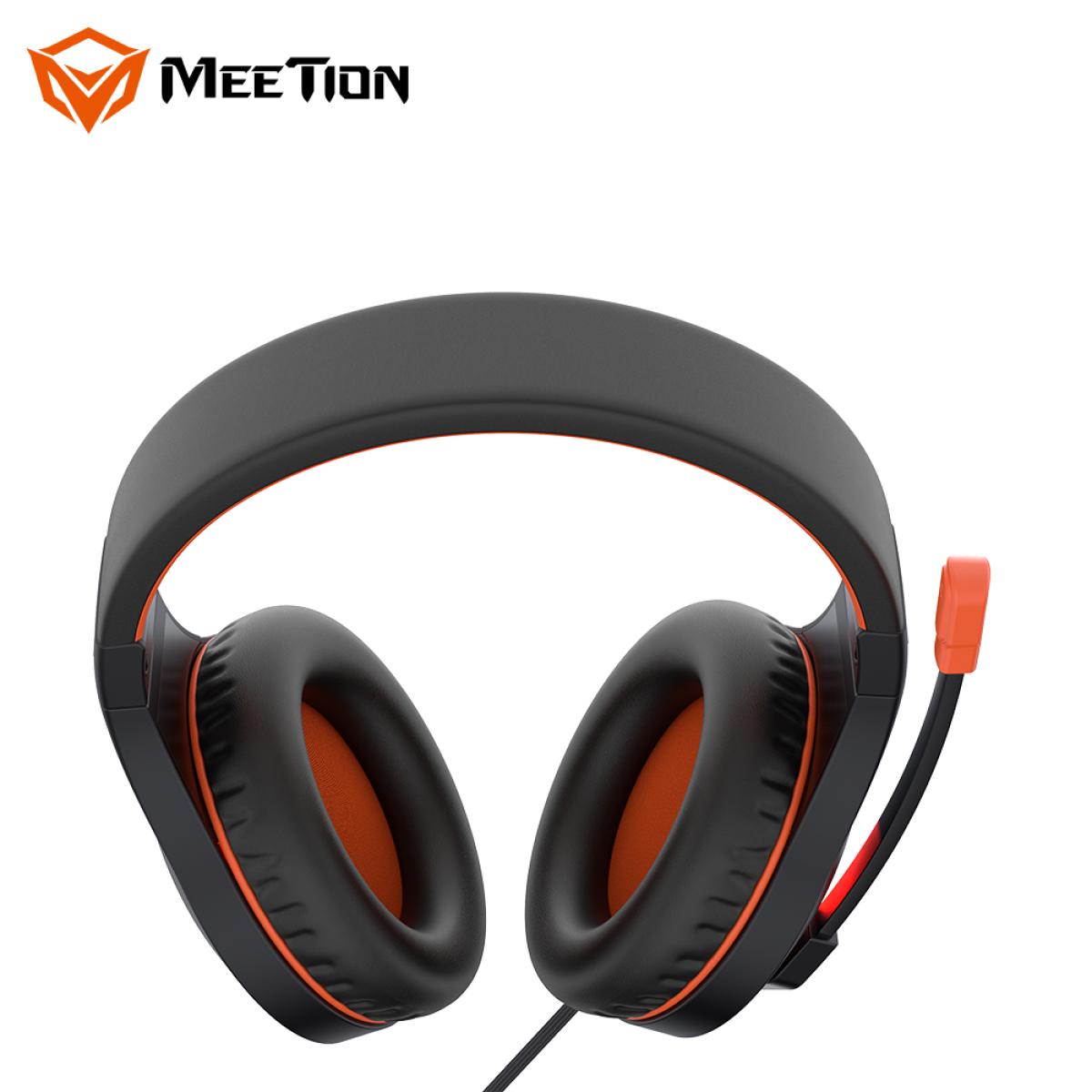 Meetion HP021 Stereo Backlit Gaming Wired Headset -Black&Orange