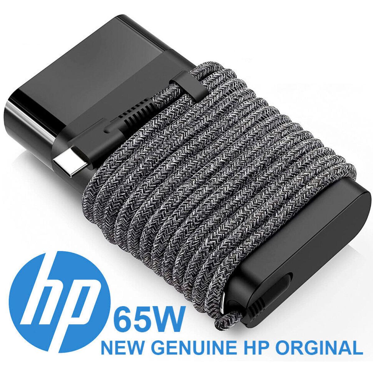 HP Genuine 65W USB-C Slim Power Adapter, AC 100-240V, 50/60Hz, Power Saving, Black