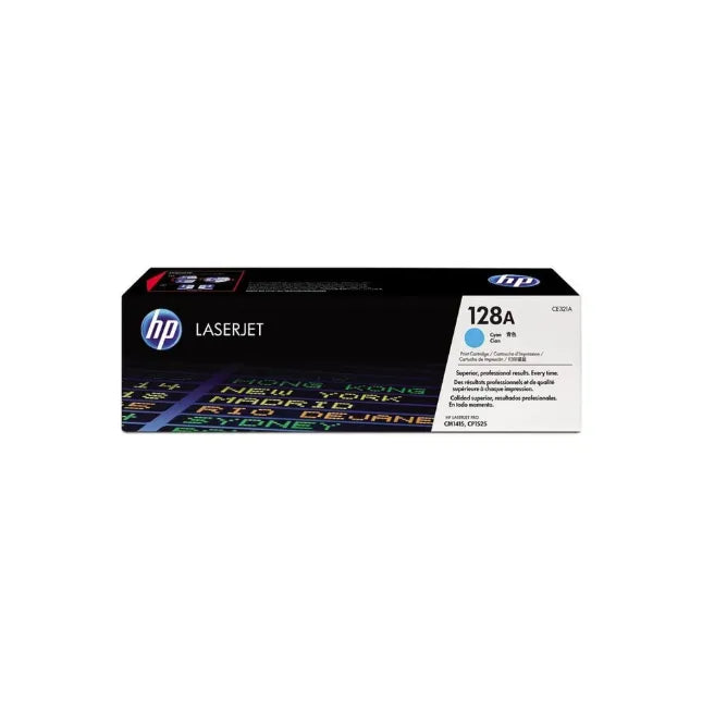 HP 128A Original LaserJet Toner Cartridge (CE320A) Cyan