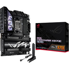 Asus Rog Crosshair X870e Hero, Amd Am5 Motherboard, Ddr5 192gb Max Support Expo, Ai Intelligence, Wi Fi 7, 2 X Usb4 Ports, Overclocking Support