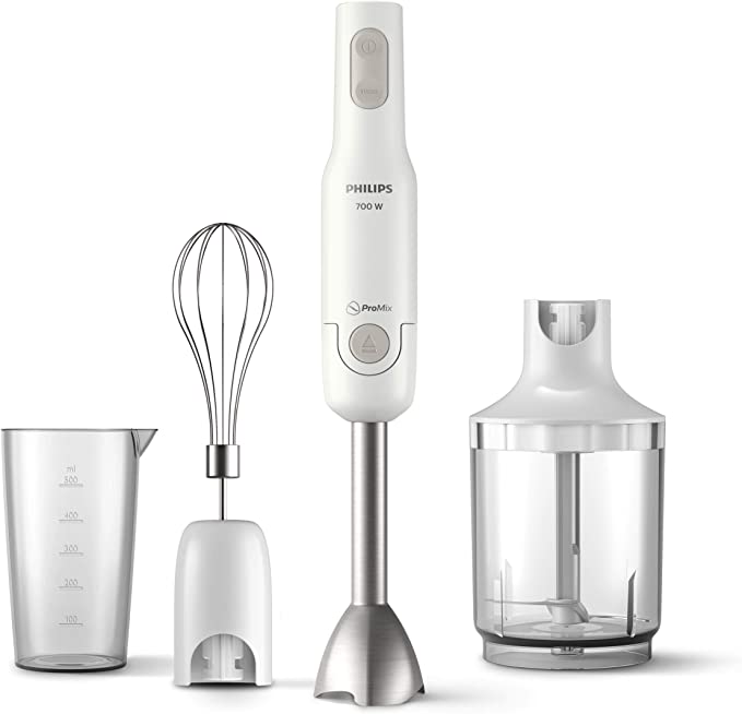Philips 700W ProMix Blender with Metal Shaft, 0.5L, XL Chopper, White, HR2545.01