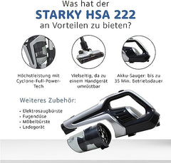 HSA 222 Fakir Starkey Bagless Cordless Vacuum, 2-in-1 Handheld