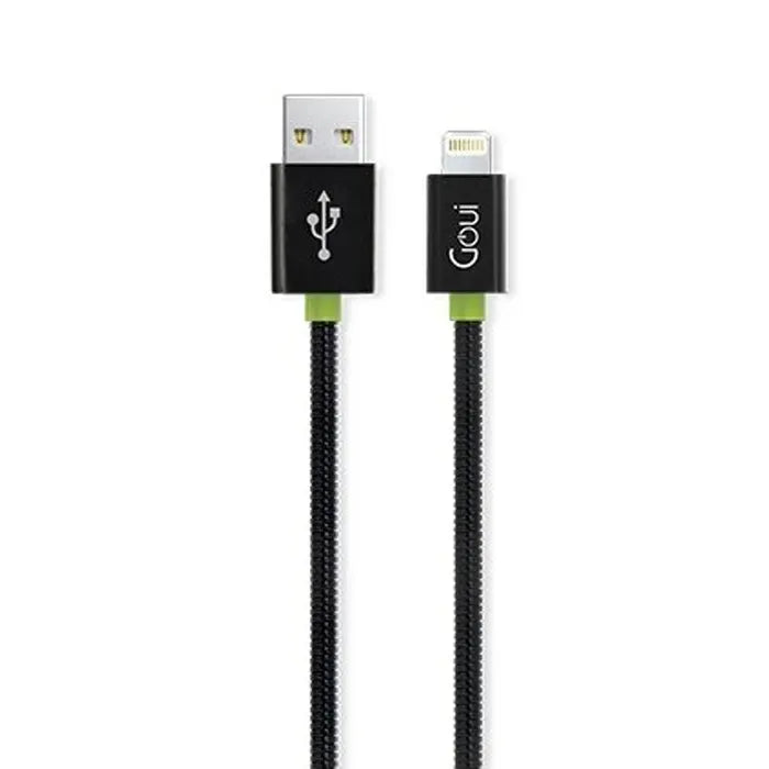 Goui Data Cable Spring Metal Aluminium, 30Cm, Black - G-LC30-8PIN