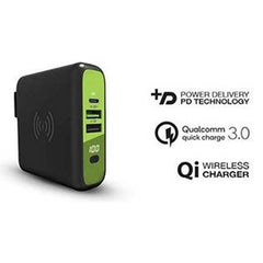 Goui Mbala Qi Wall Charger & Power Bank 8000Mah, Black - G-KITWIRELESS