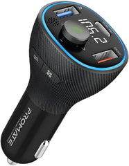 Promate PowerTune-38W Car Charger with FM Transmitter and Wireless Hands-Free Kit