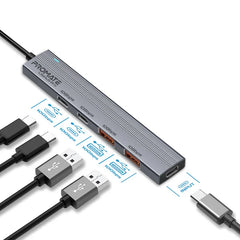 Promate 4In 1 HUB With Multiport, 10GBPS USB-C, Grey - LITEHUB-PRO