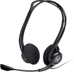 Logitech Headset USB Noise Cancelling W & Mute Button Stereo, Black - LOG 960
