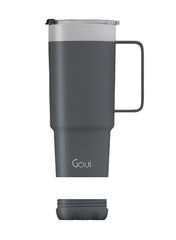 Goui Tumbler Stainless Steel Cup with Handle, Grey - G-CUP
