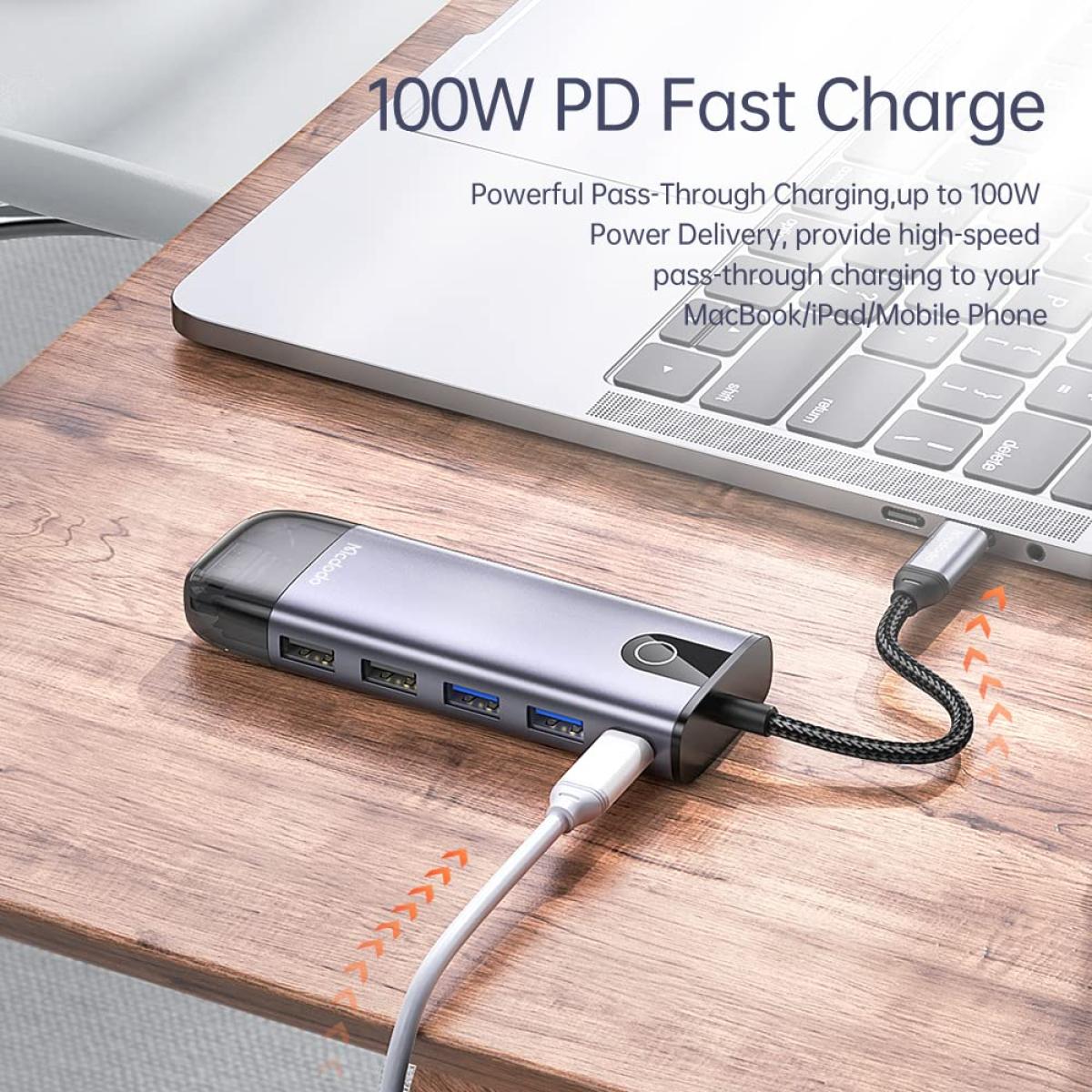 Mcdodo Hu 7420 10 In 1 Hub, Aluminum Allow + Nylon Materials, Hdmi, Usb A*2, Usb A3.0*2, Vga, Usb C (pd 100w), Ethernet Ports, Sd/tf Card Slot Mcdodo Hu 7420 10 In 1 Hub, Aluminum Allow + Nylon Materials, Hdmi, Usb A*2, Usb A3.0*2, Vga, Usb C (pd 100w), Ethernet Ports, Sd/tf Card Slot