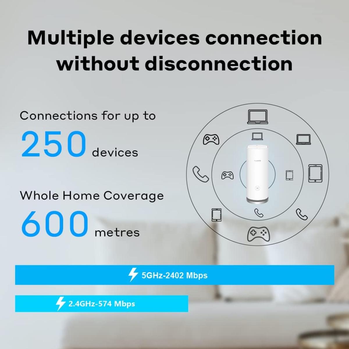 HUAWEI WiFi Mesh 3 AX3000 - Whole Home Mesh WiFi - 6 System Connect 250+ Devices Ultra - Fast Connection in Med - Large Homes 3 - Packs