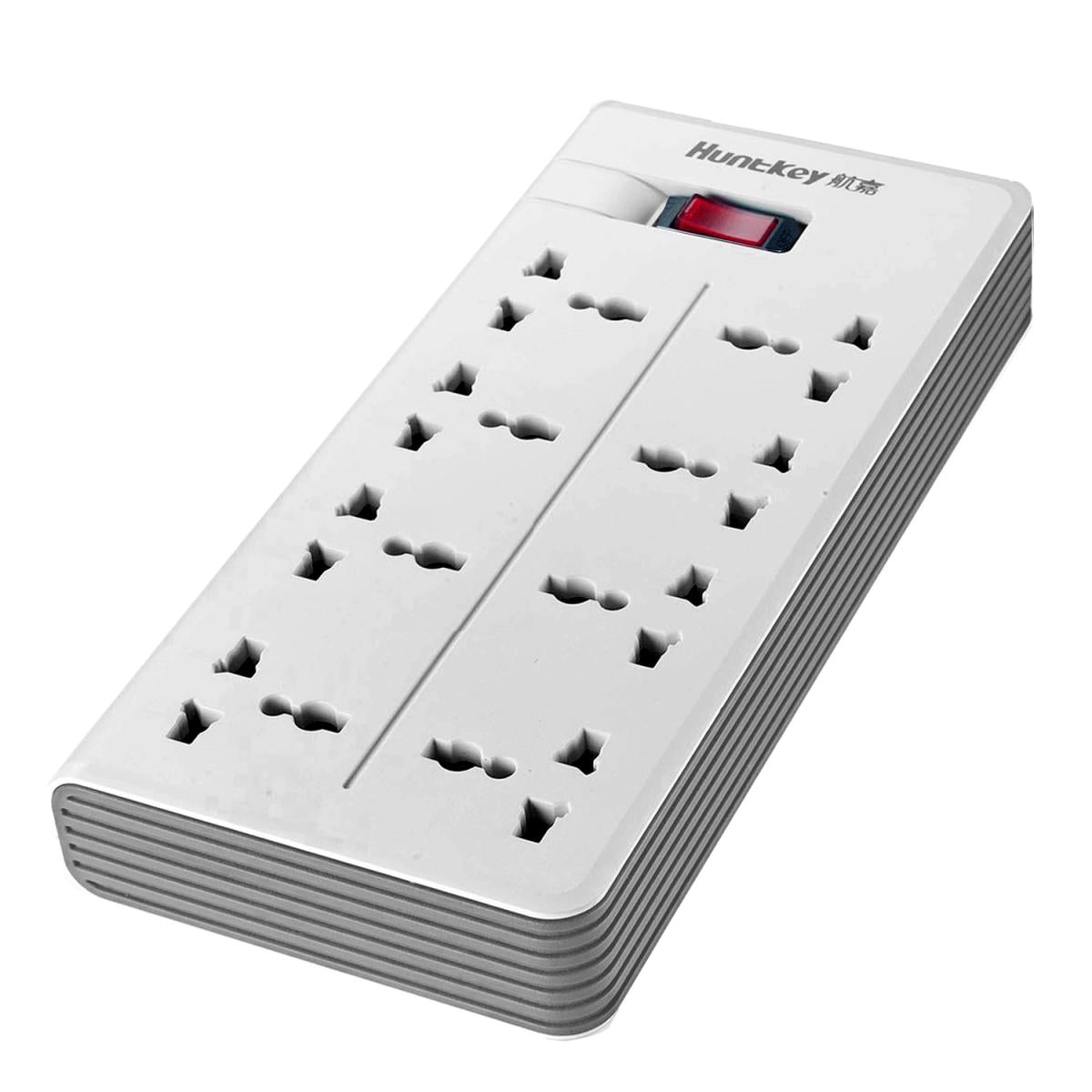 Huntkey PZA801 Universal Power Strip 8x Outlet AC 220-240V Overload Protection MAX2500W-MAX10A 3M - White