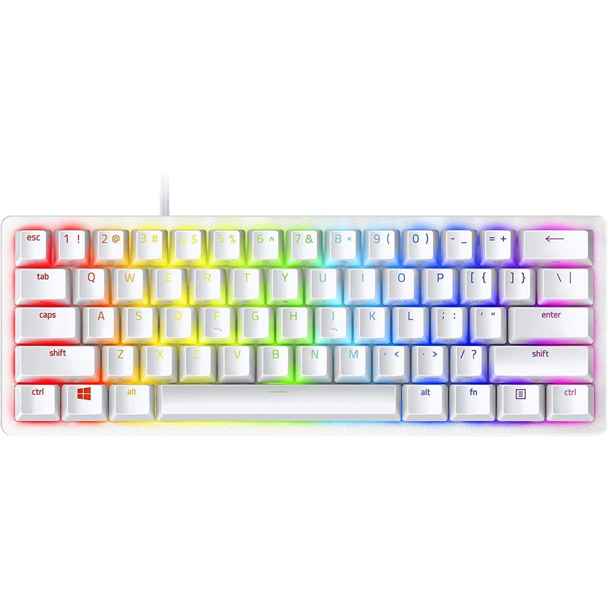 Razer Huntsman Mini 60% Clicky Optical Mechanical Switches Doubleshot Pbt Keycaps Detachable Usb C Cable (purple Switch) Mercury Razer Huntsman Mini 60% Clicky Optical Mechanical Switches Doubleshot Pbt Keycaps Detachable Usb C Cable (purple Switch) Mercury