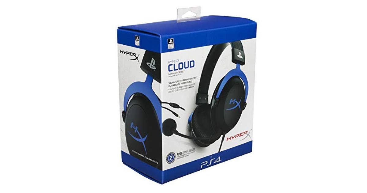 HyperX Cloud Wired (3.5mm) Stereo Gaming Headset w/ Detachable Noise Cancelling Mic For PS4, Compatible w/ PS5, Laptop, Xbox & Mobile
