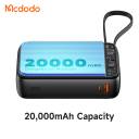 Mcdodo 637 65W 20000mAh PD Fast Charging Power Bank with Digital Display & USB-C Cable for iPhone Samsung Laptop Airplane Safe - 18 Months Warranty