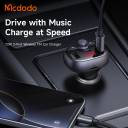 Mcdodo 595 72W 2A1C FM Car Charger with FM Transmitter PD3.0 Fast Charge Wireless/USB/TF Music Safe Charging for Smart Driving
