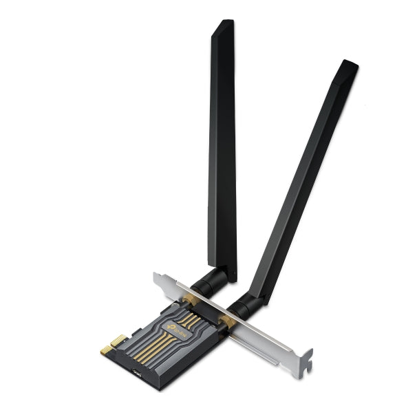 TP-LINK ARCHER TBE400E BE6500 WI-FI 7 AND BLUETOOTH 5.4 PCIE ADAPTER, TRI-BAND, HIGH-GAIN ANTENNAS