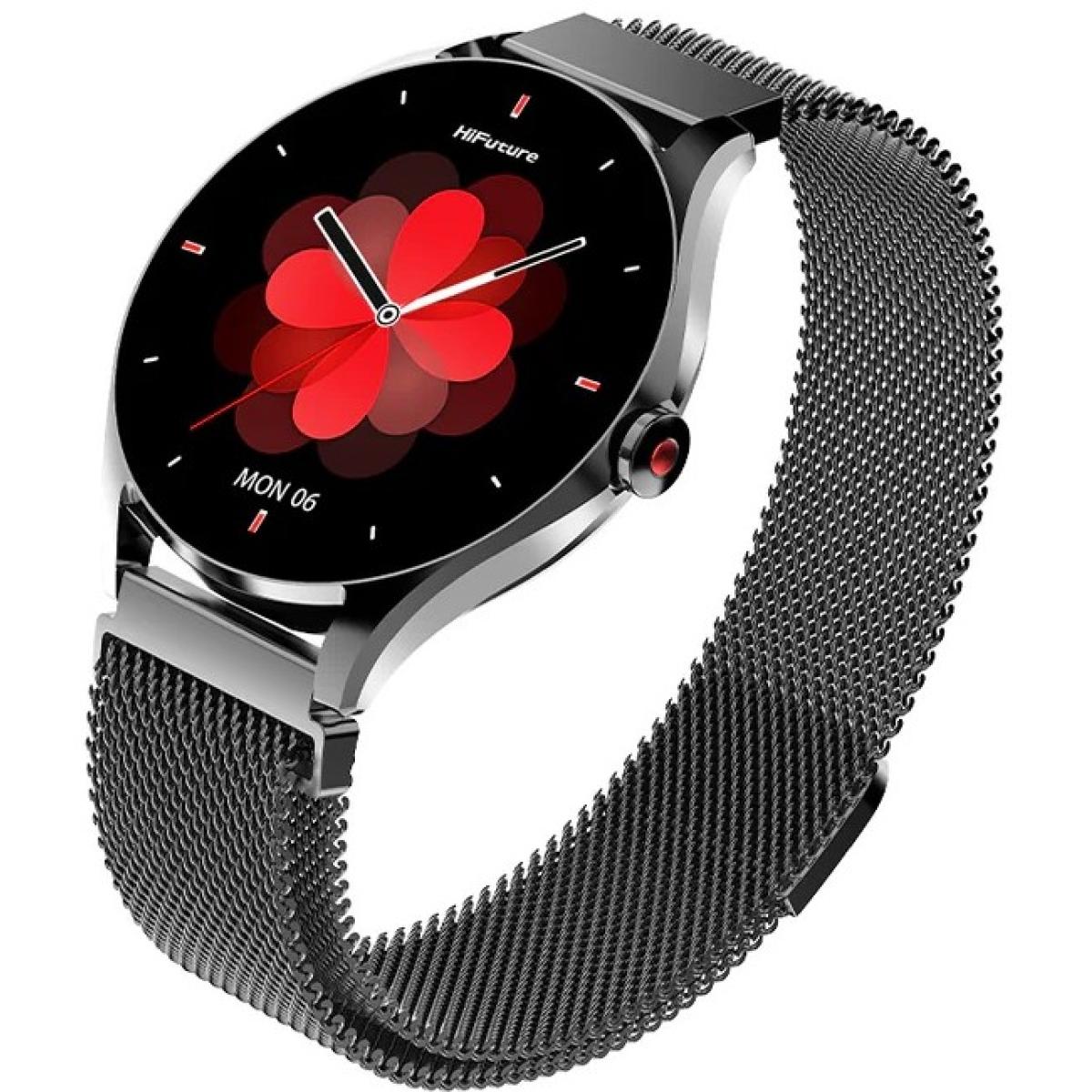 HiFuture Aura 2 Woman Bluetooth 5.3 Smart Watch, 1.32" Amoled display, IP68 Waterproof, 270mAh battery, provides up to 7 days, over 100 sports modes, Heart rate & Sleep Monitoring - Black