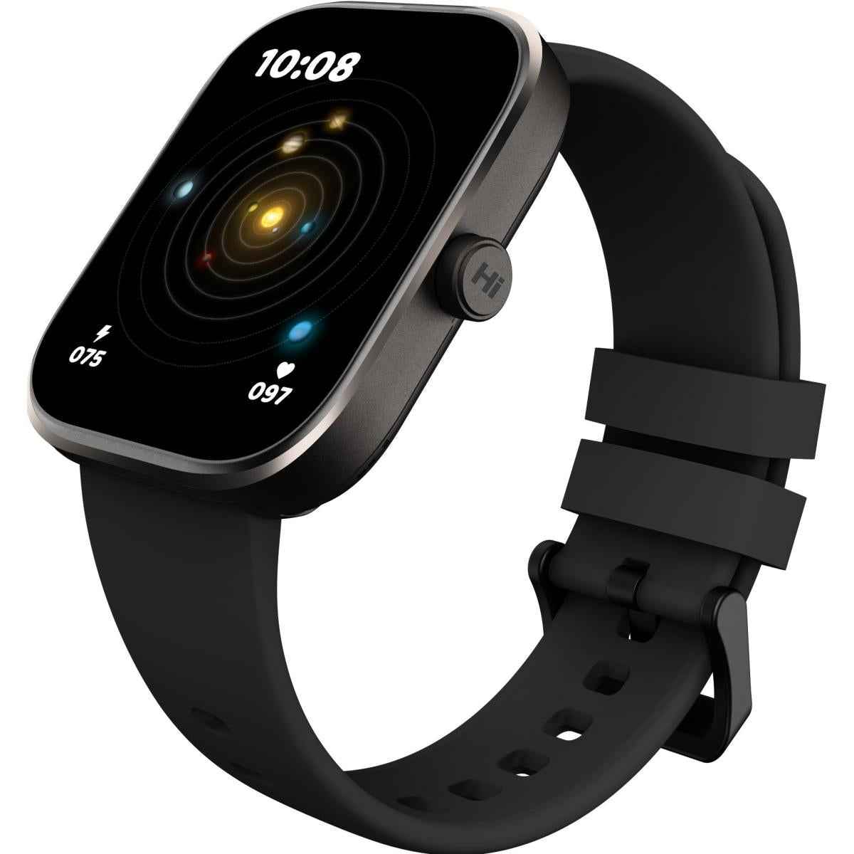 Hifuture Lume Pro Smartwatch 1.85 Inch Amoled Display, Dual Core Processor, 100+ Sports Modes, Built In Wireless Calling, 24/7 Health Monitoring (heart Rate, Spo2, Sleep), Ultra Light Weight Sleek Design, Black