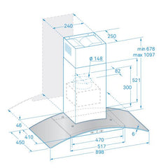 IHGC 9.5 F AM X Curved Glass Hood