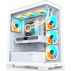 GIGABYTE C500 ATX Computer Case, 410MM/BL ST ATX GPU, Mid Tower Form Factor, RGB Lighting, 3.5" Drive Support, Pre-installed Fan, Built-In Cable Management, Ice