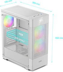 GAMDIAS AURA GC5 ELITE ARGB MID TOWER GAMING CASE - WHITE