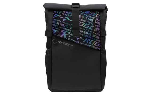 ASUS ROG BP4701 Gaming Laptop Backpack with Holographic Cybertext Printing, Roll Up Design, Suitable for up to 17 inch Laptop (Black)