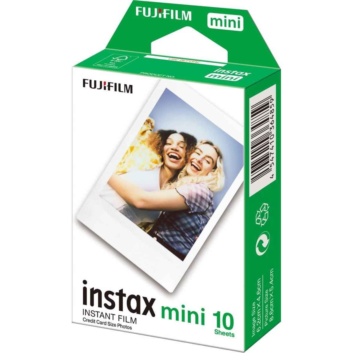 Fujifilm Instax Mini Instant Film Single Pack (White) - 10 Sheet