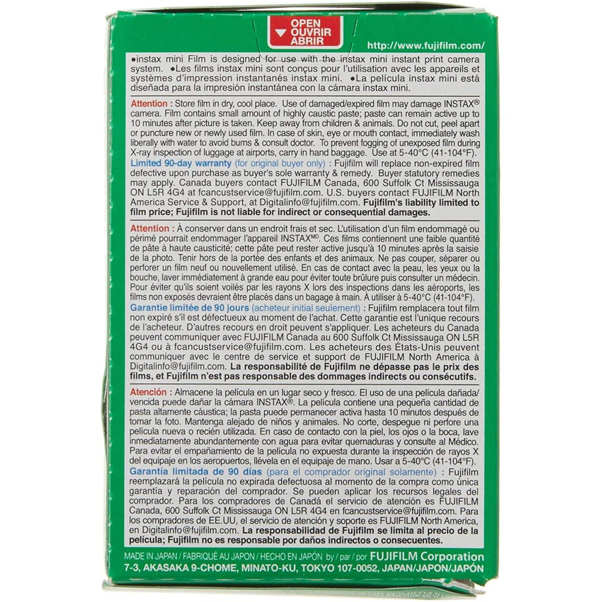Fujifilm Instax Mini Instant Film Twin Pack (White)- 20 Sheet