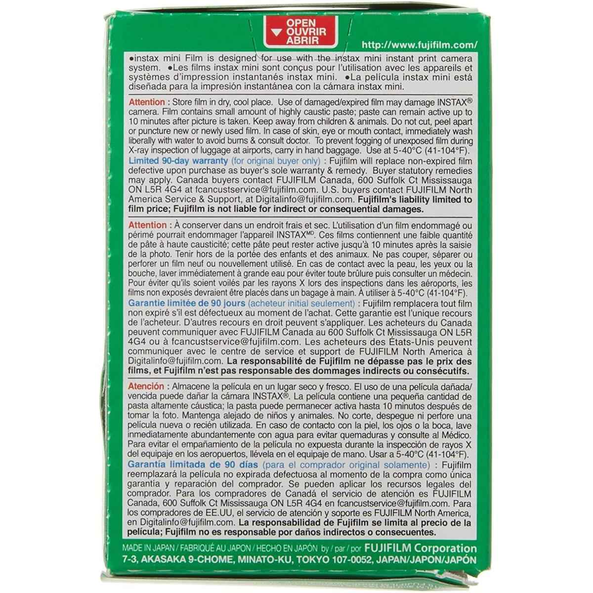 Fujifilm Instax Mini Instant Film Twin Pack (White)- 20 Sheet