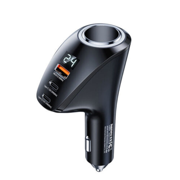 Remax Warriors Series 3-in-1 Car Charger with Cigarette Lighter Socket — 88.5W PD Fast Charge, Black - RCC339