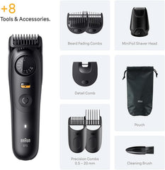 Braun Beard Trimmer, Waterproof, 138Gr, Black - BT5560
