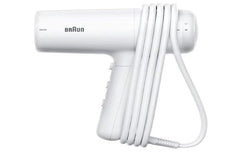 BRAUN Hair Dryer 2100Watts, 3 Speeds, White, Ionic function, Fast-drying nozzle, Easy - BRHD210SDE