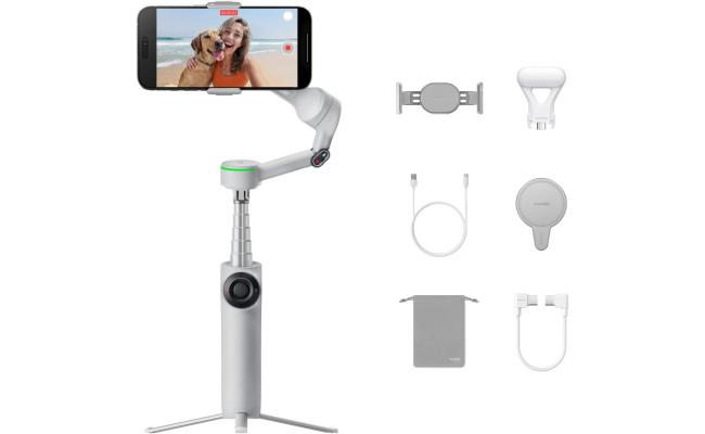 INSTA360 Flow 2 Pro Creator Bundle Grey Foldable Ai Phone Gimbal