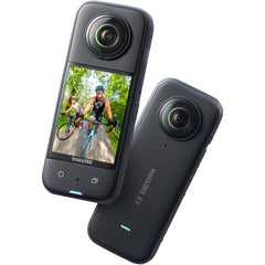 Insta360 X3 - Waterproof 360 Aion Camera with 1/2" 48MP Sensors, 5.7K 360 Aive HDR Video, 72MP 360 Photo, 4K Single-Lens, 60fps Me Mode, Stabilization, 2.29" Touchscreen, AI Editing, Live Stream - Black