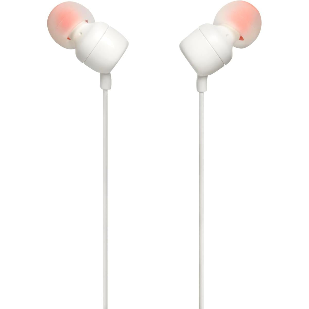 JBL Tune 110 Wired In-Ear Headphones with JBL Pure Bass Sound and Microphone | White