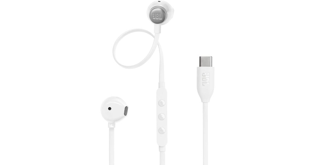 JBL Tune 305C Wired In-Ear Type-C Hi-Res Headphones – White