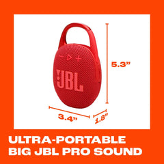 JBL Clip 5 Portable Bluetooth Speaker - Red