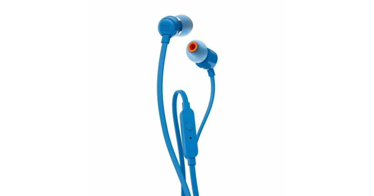 JBL TUNE110 Wired In-Ear Headphones – Blue JBL TUNE110 Wired In-Ear Headphones – Blue