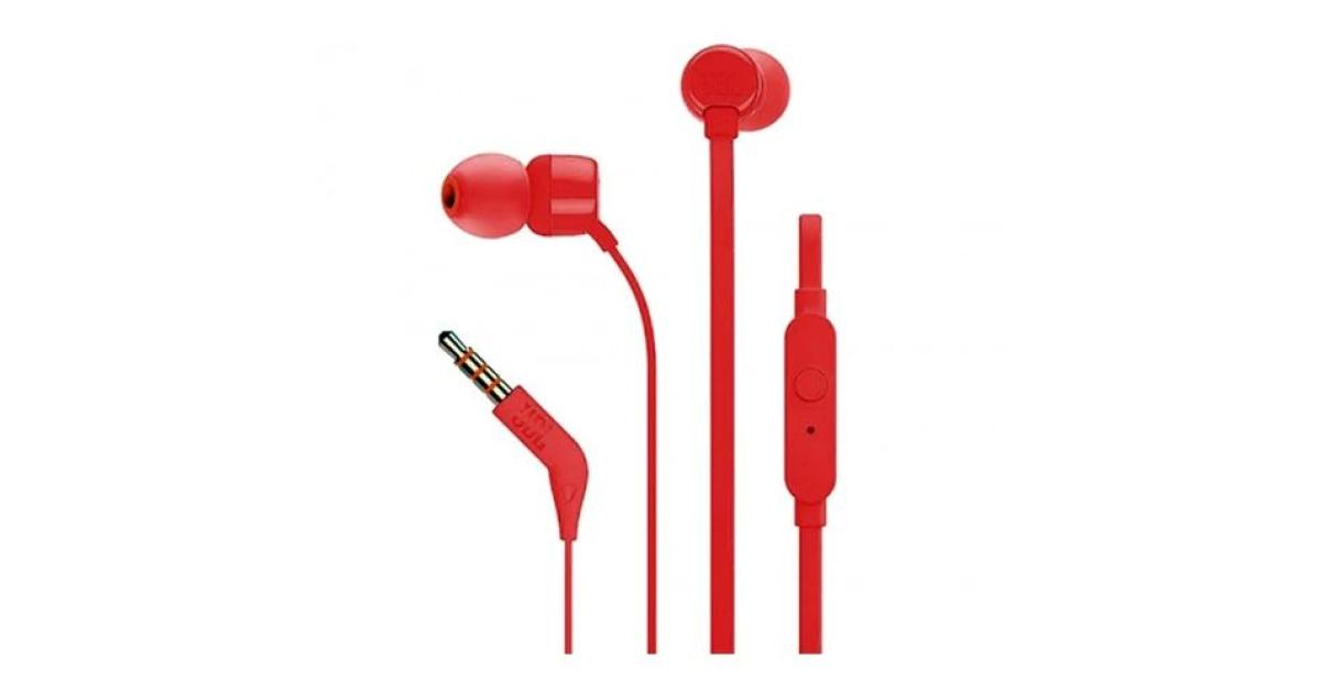 JBL TUNE110 Wired In-Ear Headphones – Red JBL TUNE110 Wired In-Ear Headphones – Red