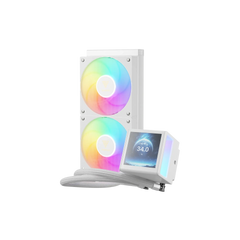 GAMDIAS CHIONE P5-240 ARGB CPU LIQUID COOLER WHITE - IPS LCD Display