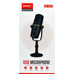 Jmary Mc Pw12 Usb Mic 360 Degree Rotating Zero Latency Mute Funion Cardioid Desktop Microphone - CompuMe