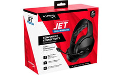 Hyperx Cloud Jet Dual Wireless & Bluetooth Gaming Headset Signature Hyperx Sound Swivel To Mute Boom Mic Up To 25 Hours Of Playtime Intuitive Audio Controls , Black