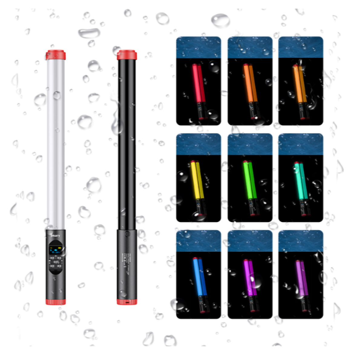 Jmary FM - 128RGB Waterproof RGB LED Light Wand with Remote, streaming gear