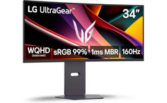 LG Ultragear 34G600A 34” 2K WQHD 1800R Curved 160Hz, 1ms HDR10 99% sRGB Dynamic Action Sync w/ Adjustable Stand & Built-in Speakers