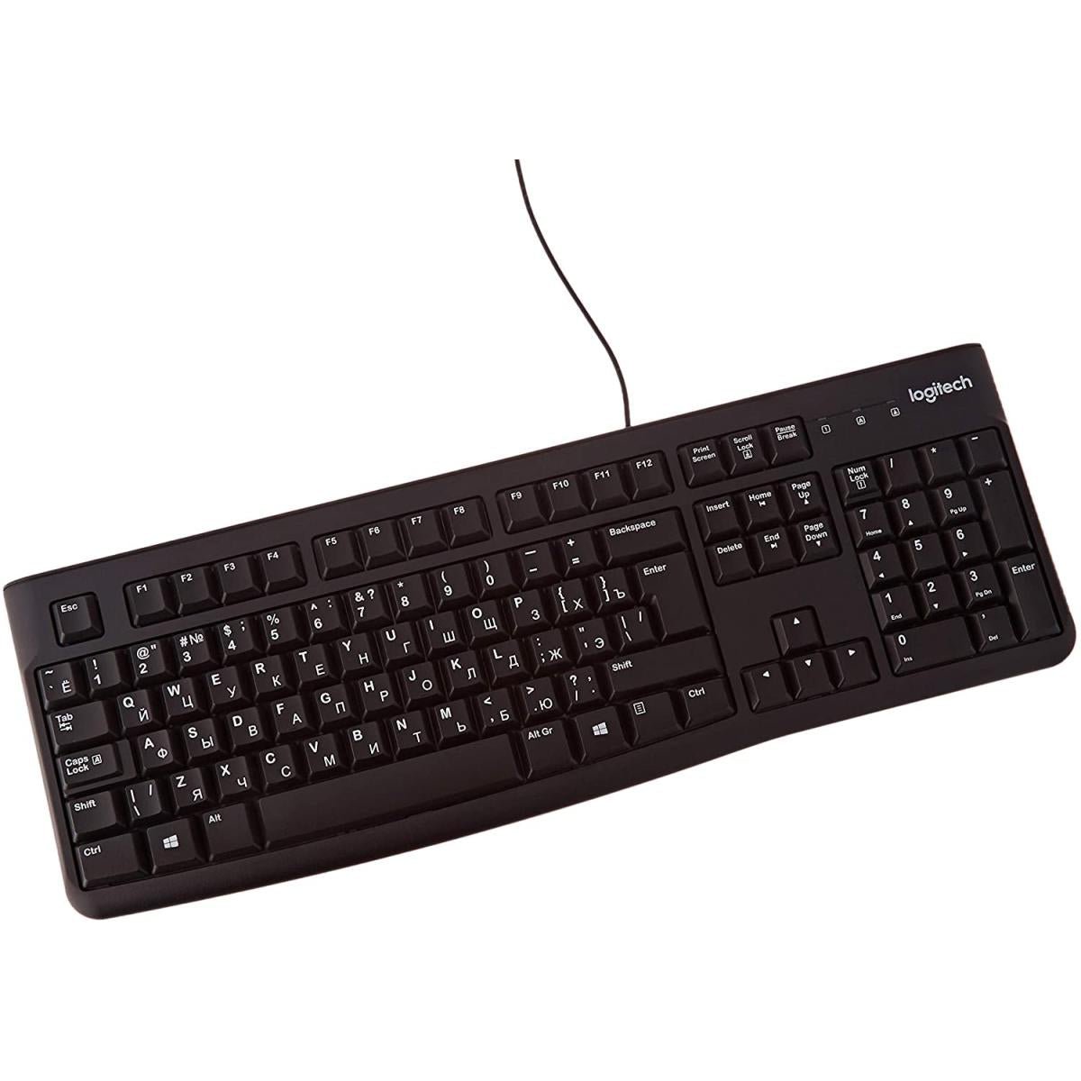 Logitech K120 Wired Keyboard For Windows, Plug And Play, Full Size, Spill Resistant, Curved Space Bar, Compatible With Pc, Laptop Black Logitech K120 Wired Keyboard For Windows, Plug And Play, Full Size, Spill Resistant, Curved Space Bar, Compatible With Pc, Laptop Black
