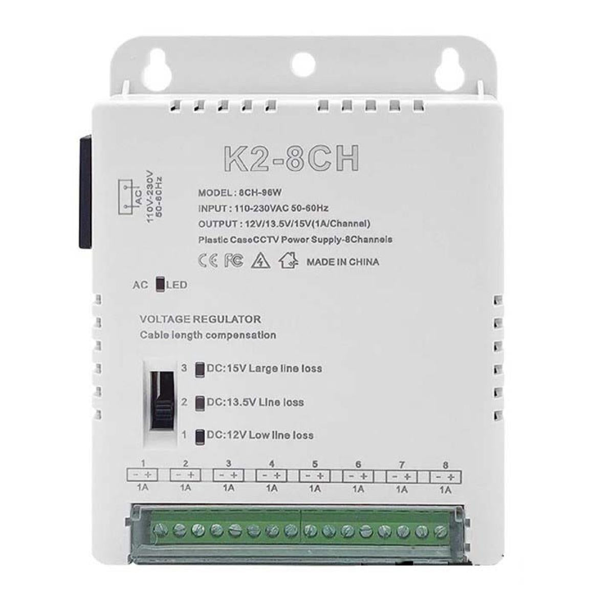 K2-8CH 8 Channel AC/DC Power Supply 96W