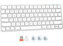 NO - Brand Wireless Rechargeable Chocolate Keyboard - White, gaming keyboard