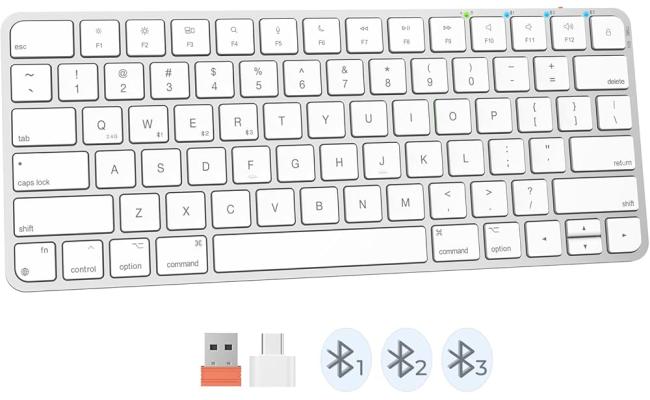 Meetion K210 Ikey 2.4g Wireless & Bluetooth Ultra Thin Keyboard White