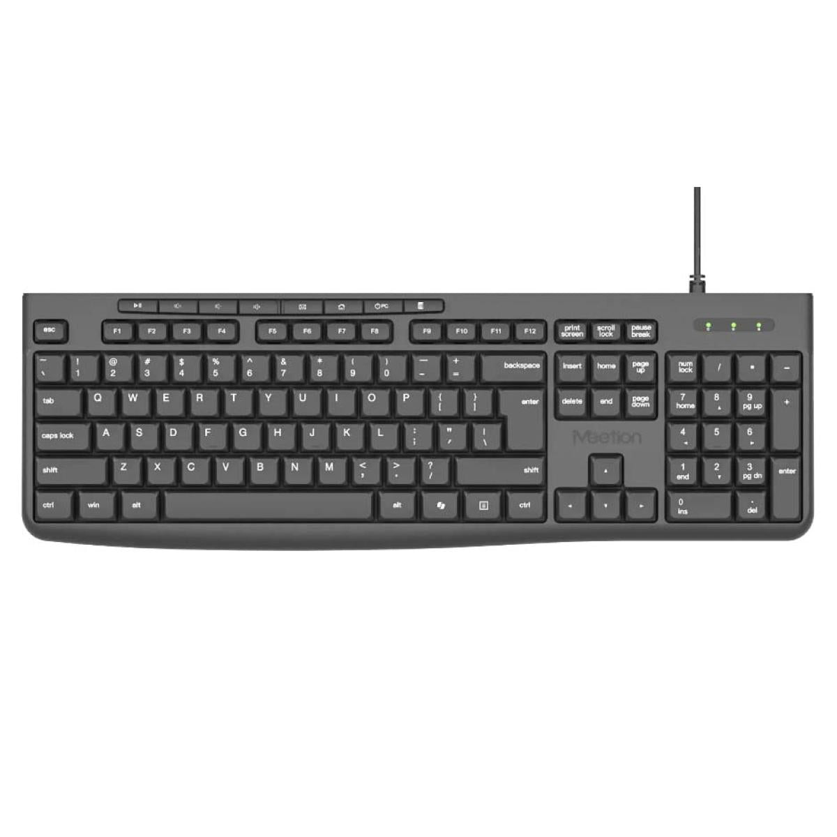 Meetion K295 Zero Noise Durable Wired Office Keyboard -Black