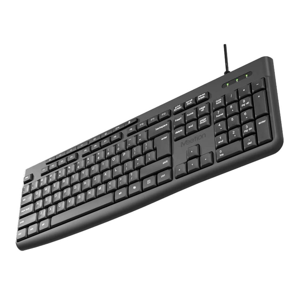Meetion K295 Zero Noise Durable Wired Office Keyboard -Black